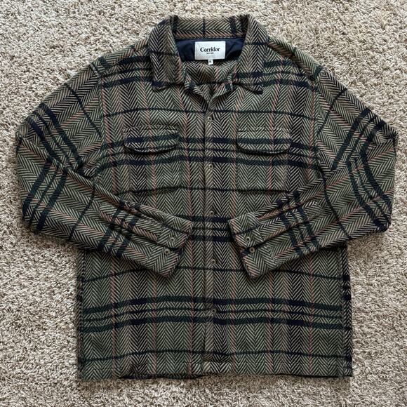 Corridor NYC Acid Plaid Hi-Vis Work Shirt Button Up Flannel Men’s Size XL - Picture 1 of 9